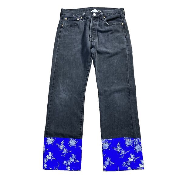 NWT Urban Renewal Remade Pieced Denim Pant MSRP $98 Large 32x28 Button Fly - Picture 1 of 9